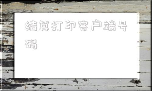 结算打印客户端号码单位结算卡取款凭证号码是什么-第1张图片-太平洋在线下载